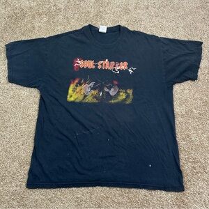 Vintage‎ Y2K Soul Stripper Guitar T-shirt Size XL THUNDER Distressed Tee Faded